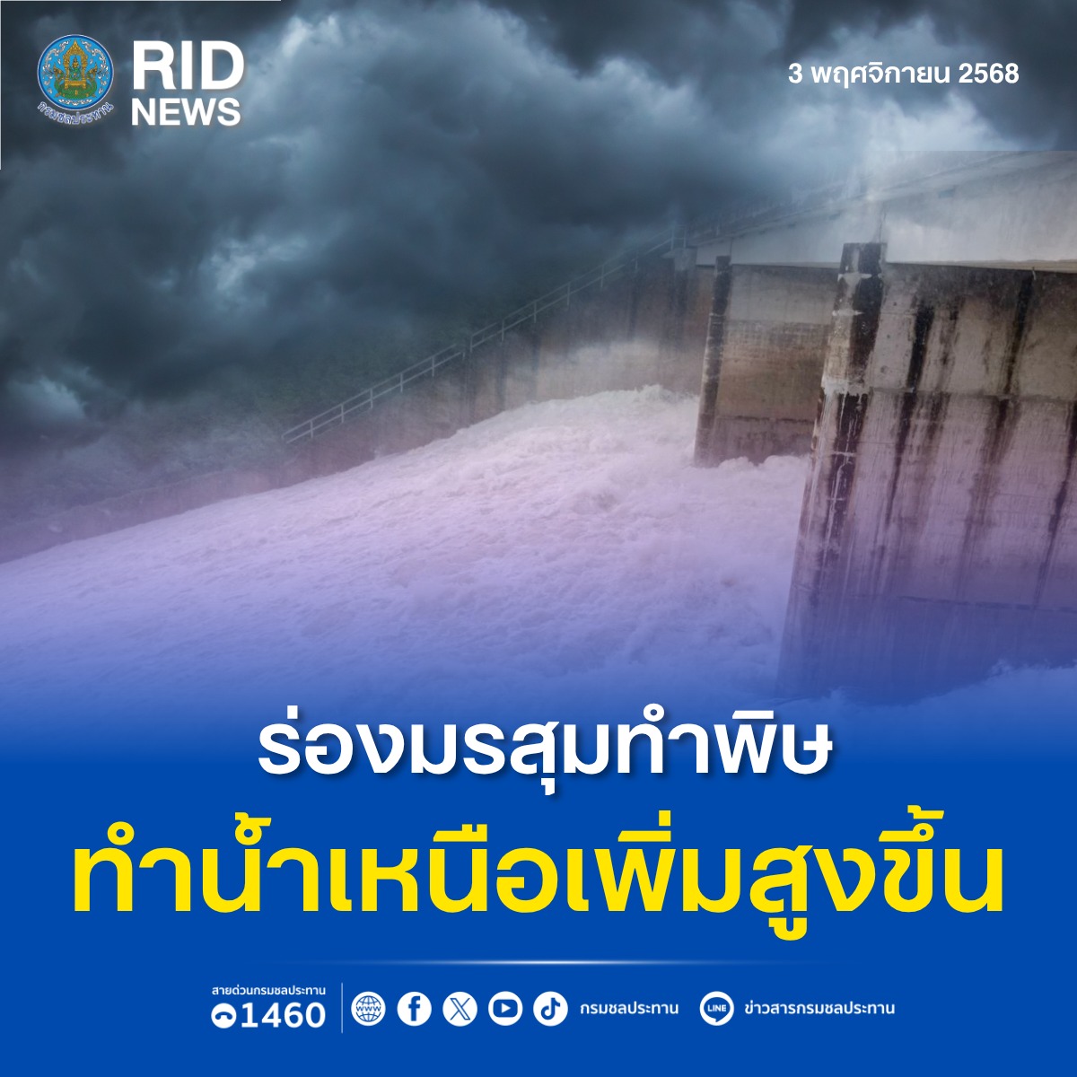 ร่องมรสุมทำพิษ ทำน้ำเหนือเพิ่มสูงขึ้น 